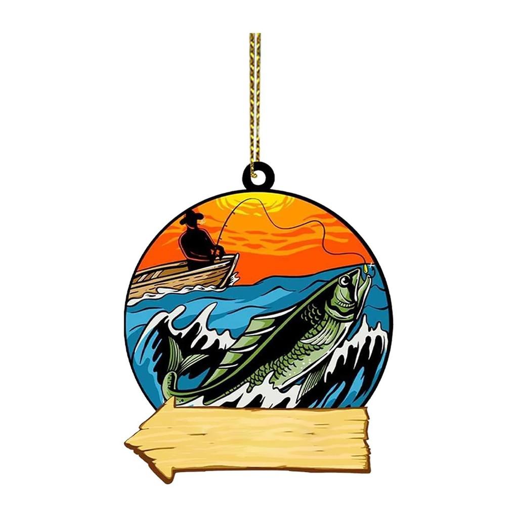 Cartoon Eyecatching Green Bass Fish Christmas Decoration For Your Vehicle Interior