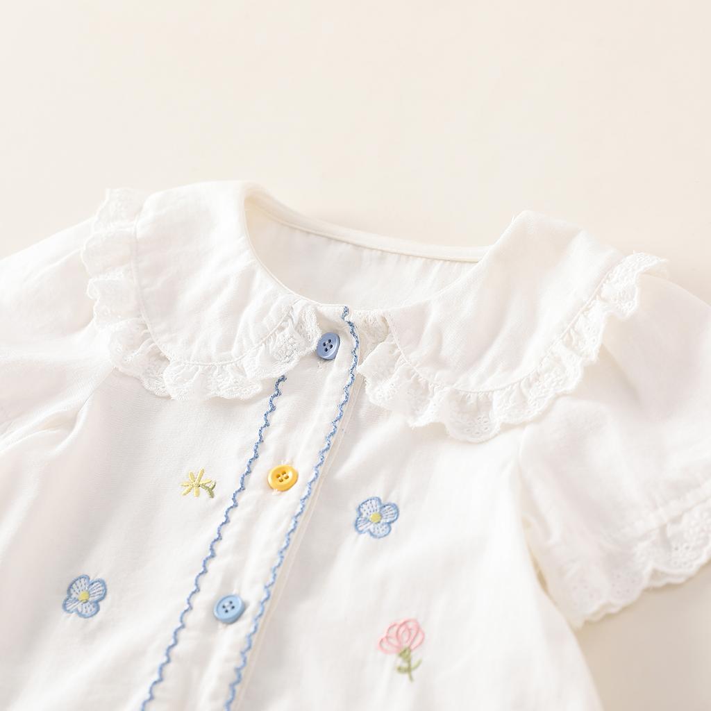 Mamimaka Girls' Leisure Set Summer New Product Embroidery Set