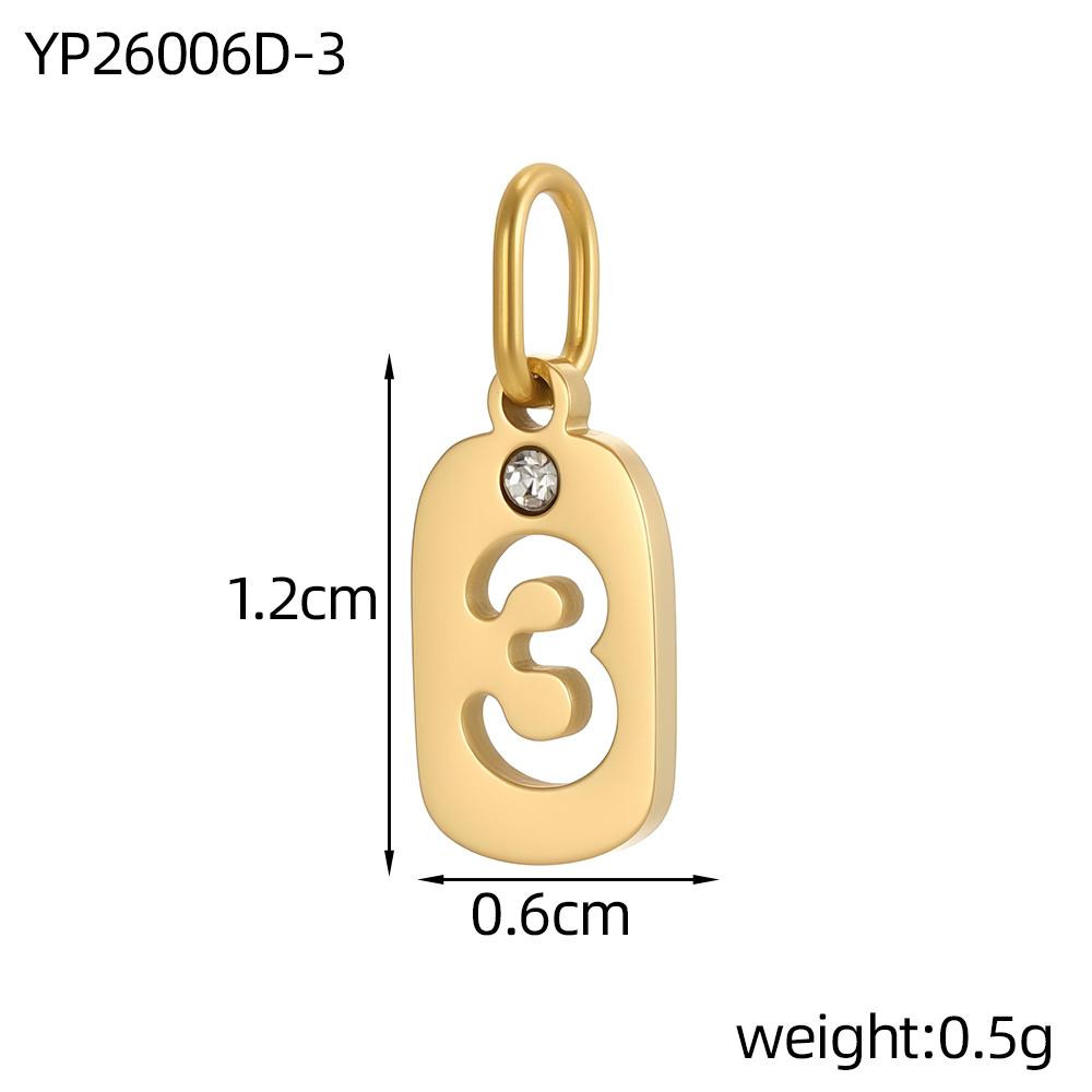 CARLIDANA Stainless Steel Hollow Digital Accessories Pendant Zircon Number Charms Necklace Jewelry Gift for DIY Jewelry Making