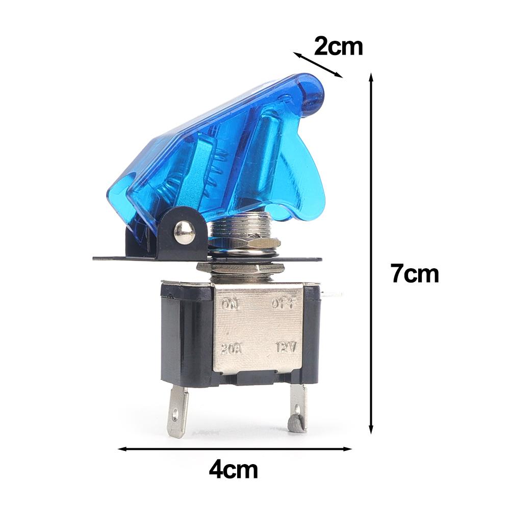 ASW-07D LED Car Modification Switch 12V 20A Auto Rocker Arm Toggle Switch with Prevent Accidental Collision Protective Cover