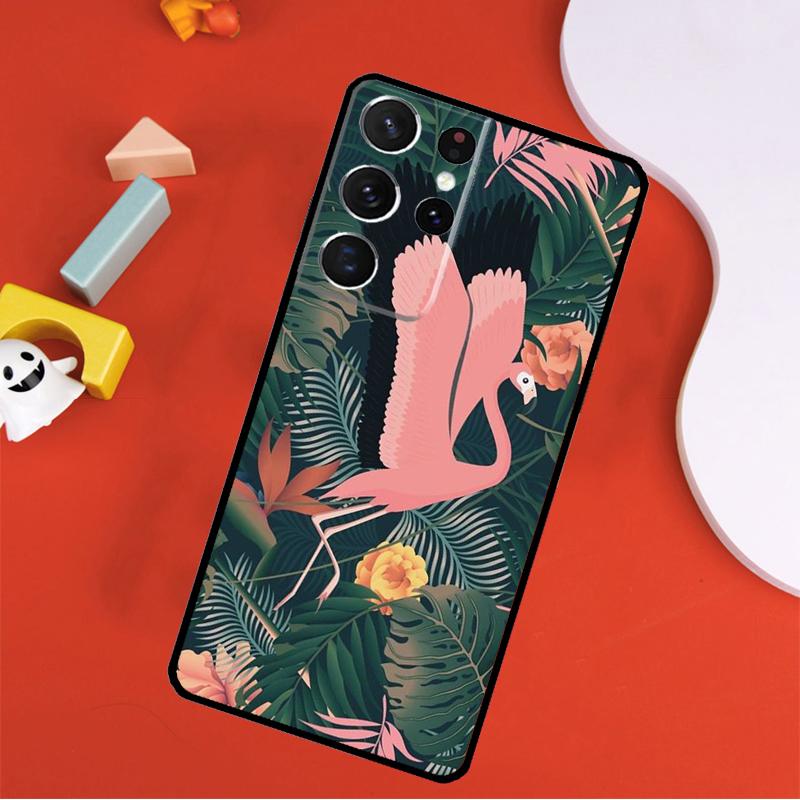 Monstera Leaves Palm Tree Flowers Phone Case For Samsung Galaxy S25 Ultra S9 S10 S20 FE S21 S22 S23 S24 Plus S24 Ultra Cover