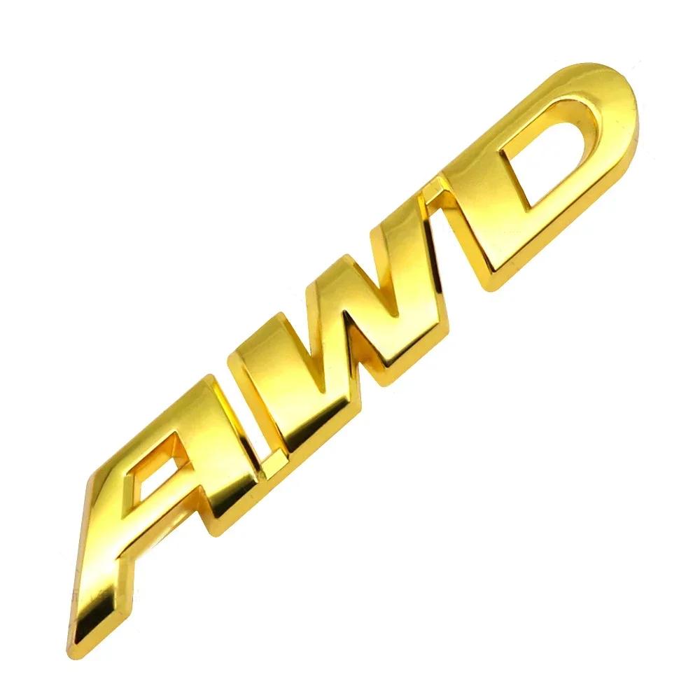 Metal AWD Logo Car Rear Trunk Emblem Sticker for Honda Civic Odyssey Vezel Accord Body Badge Decal Exterior Accessories