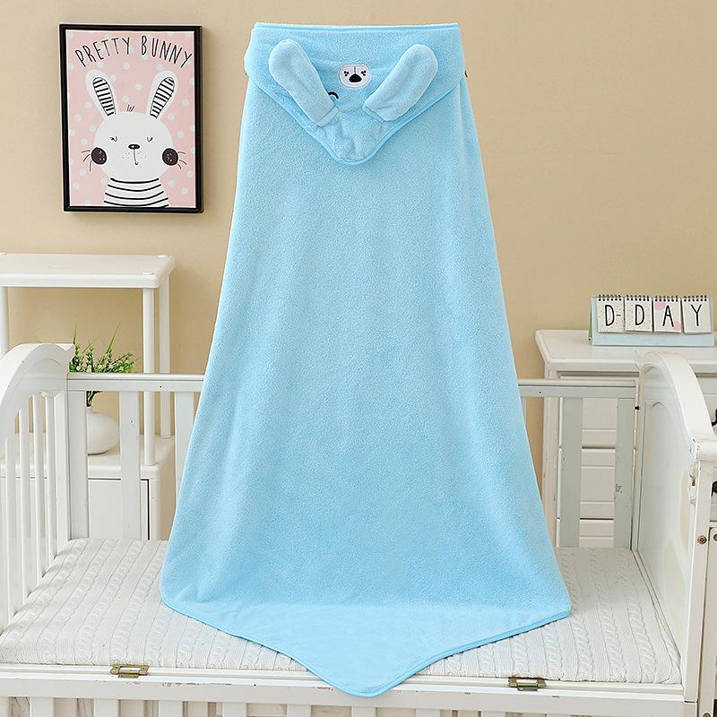 Baby Children Bath Towels Newborn Quilt Bag Towel Bag Quilt Coral Fleece Wrap Towel Embroidered Blanket Animal Eye Closed Hooded Cape