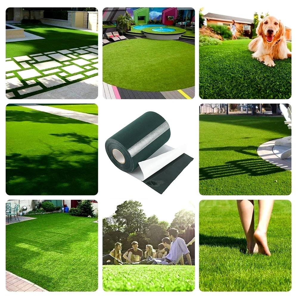 10M Artificial Turf Bonding Cloth Glue Free Lawn Green Tape Garden Self Adhesive Joinin Grass Carpet Jointing Garden Decoration