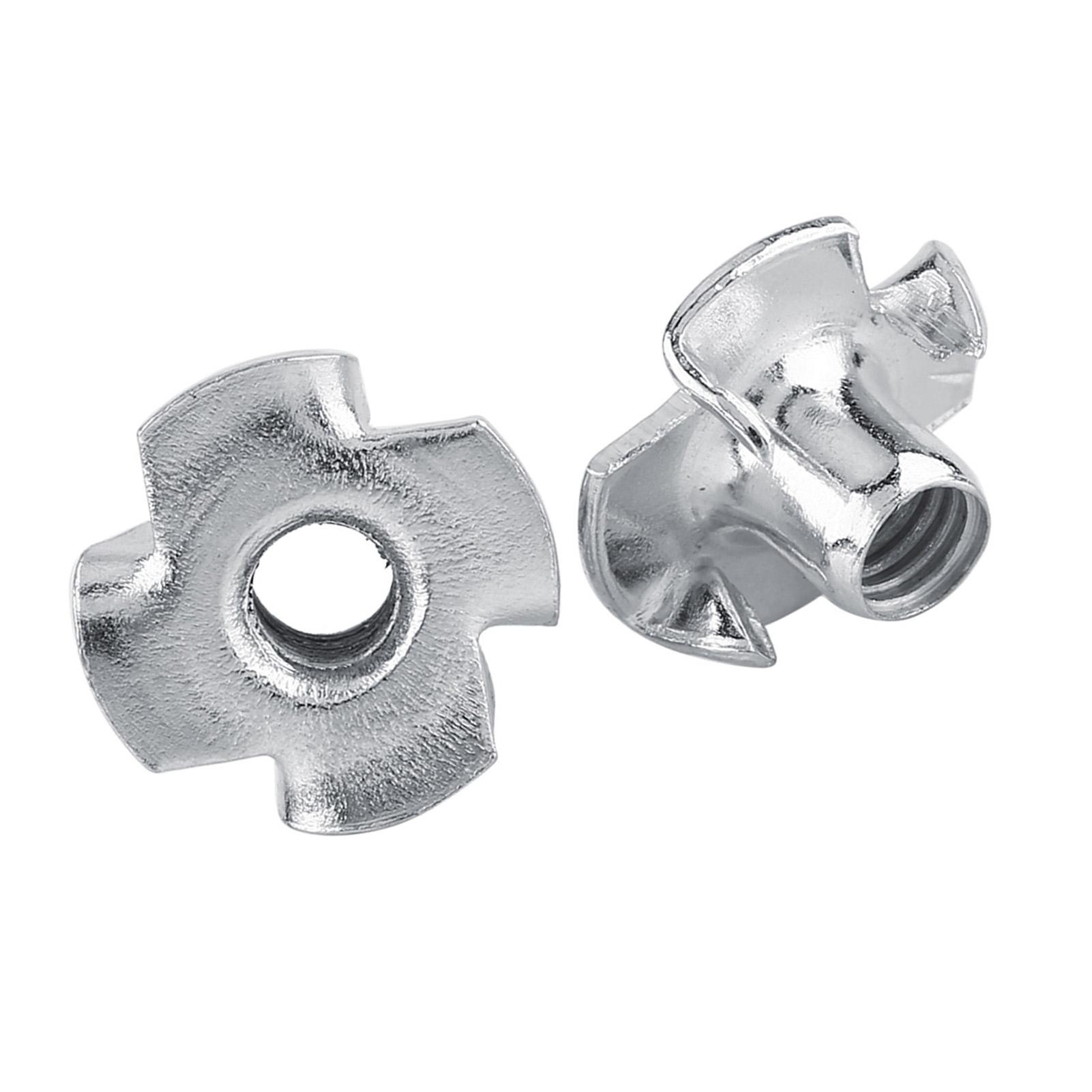 

Galvanized Carbon Steel T Nut Four pronged Tee Nuts For Woodworking (M6x50pcs)