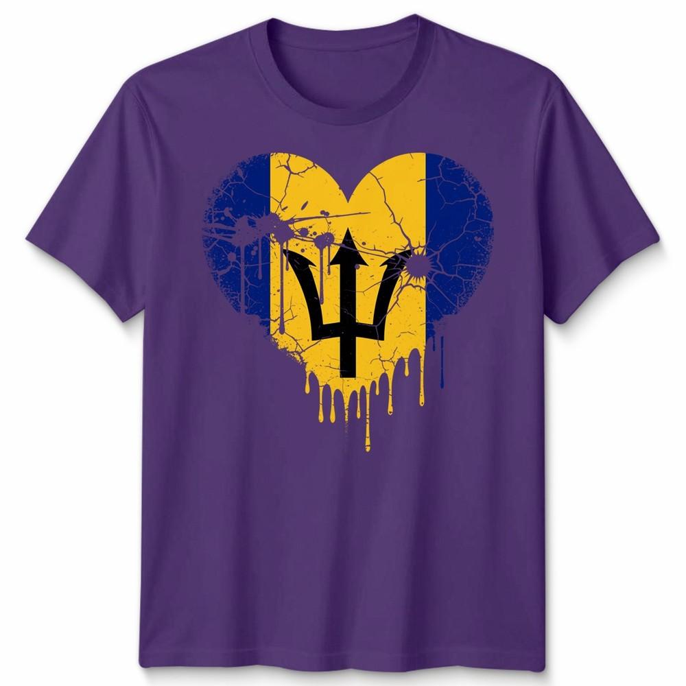 Love Barbados Flag Barbadians Day Football Unisex Cotton Tshirt Bajan Pride Gift