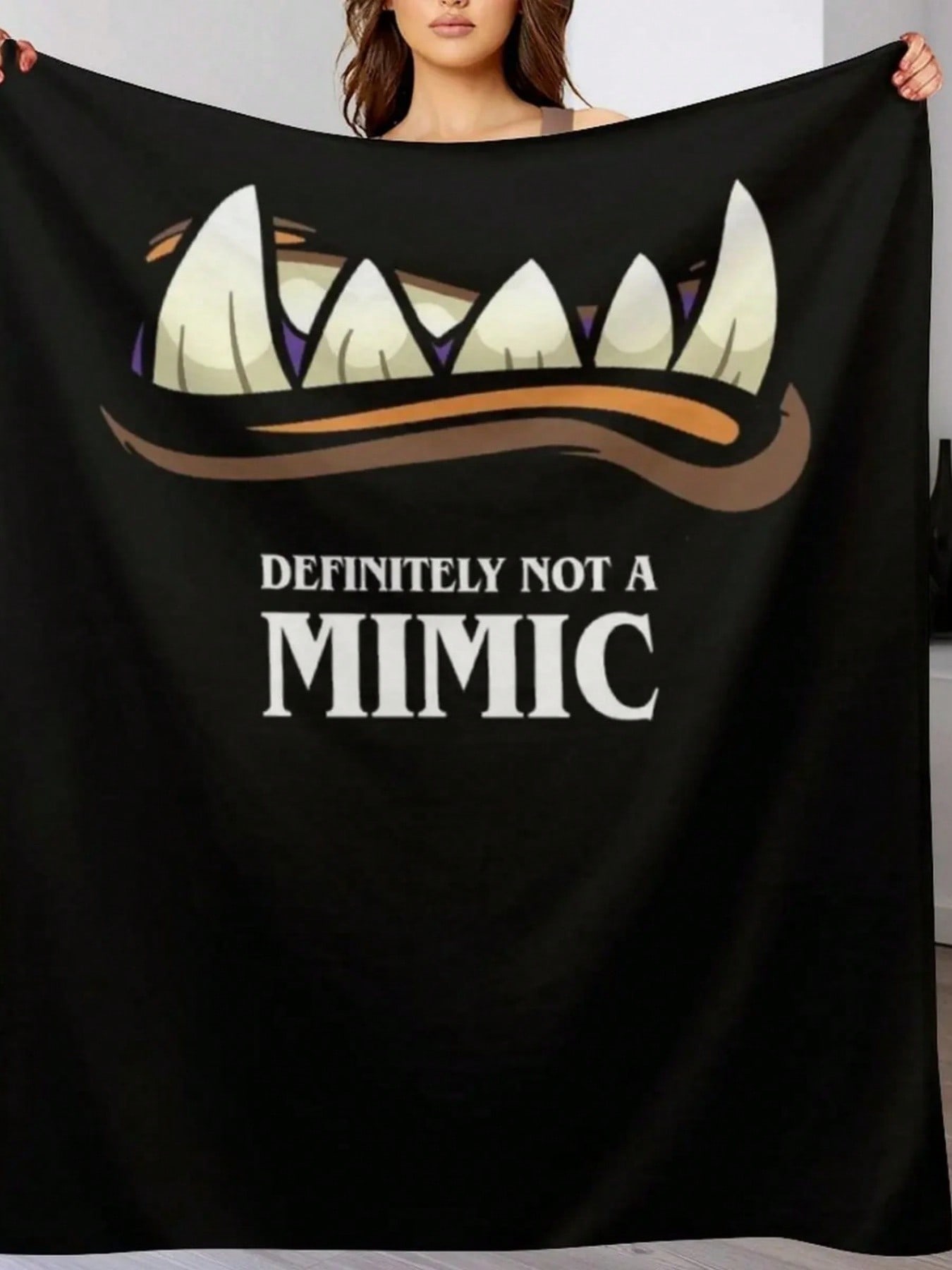 Definitely Not A Mimic Tabletop RPG Gaming Throw Blanket Beach Flannels Heavy Decorative Sofas Blankets 75X95CM