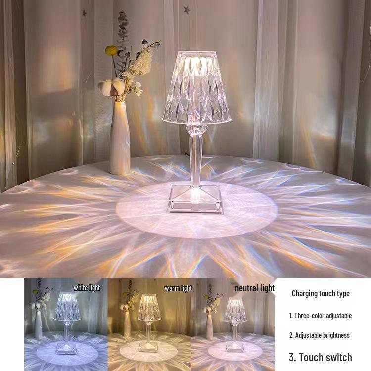 Luxury Touch LED Teardrop Table Lamp - Rechargeable Bedroom Night Light