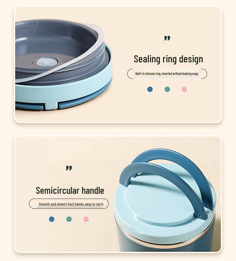 Stainless Steel Insulated Soup Cup - Portable & Sealed for Students & Office Workers