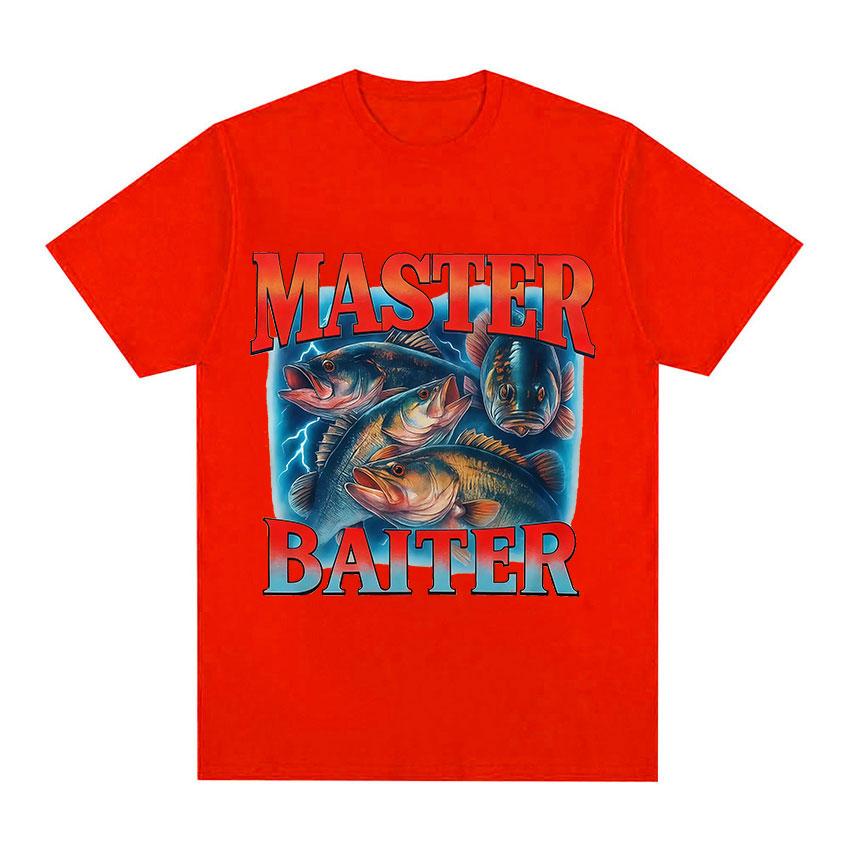 

Master Baiter Fishing Humor Bass Funny Meme Graphic 100cotton Unisexs shirt ONeck Short Sleeve Womens fashion oversized TShirt 4XL