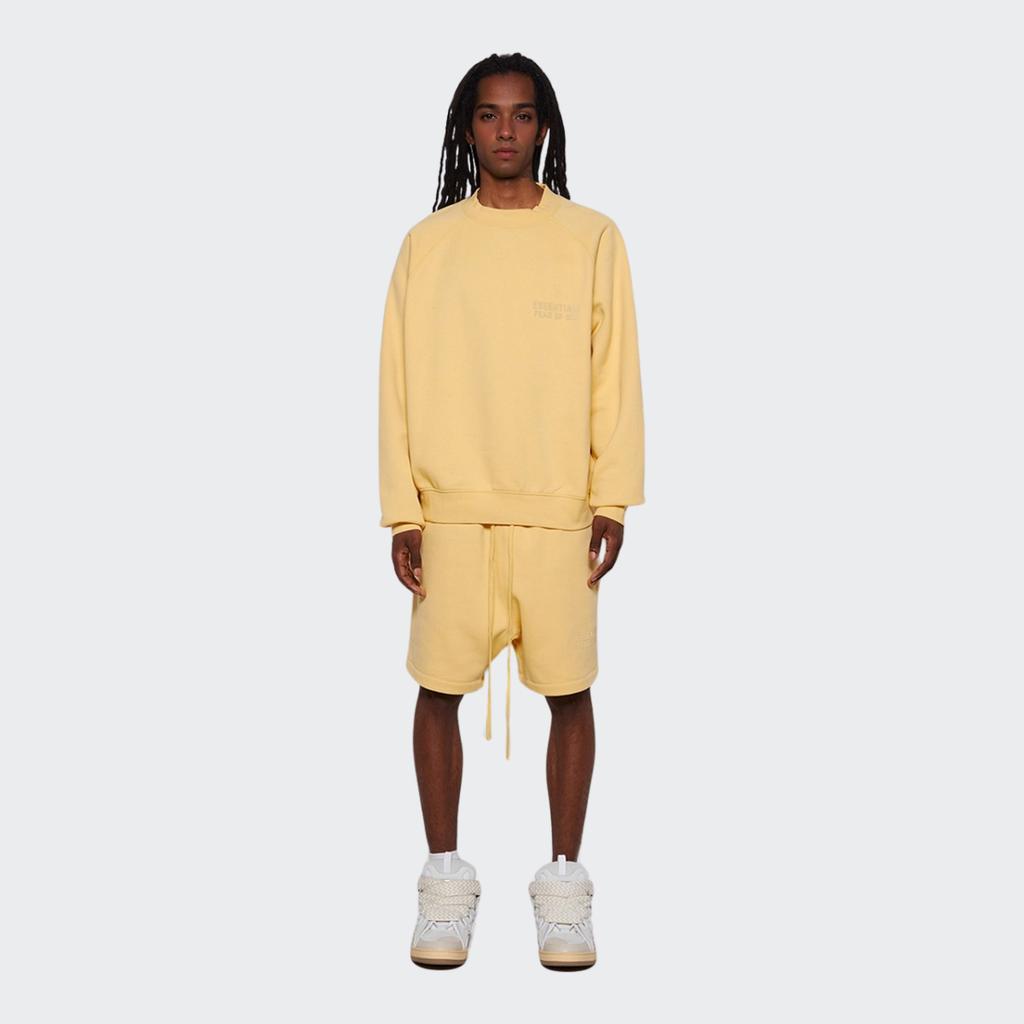 Fear of God Essentials Crewneck Sweatshirt Light Tuscan Men Tops Yellow 192BT222042F