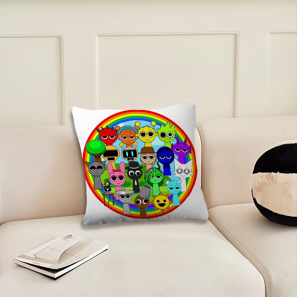 Funny Game Cartoon S-Sprunki Cushion Cover Cushion Room Bedroom Headboard Sofa Living Backrest Nap Time Pillow Case