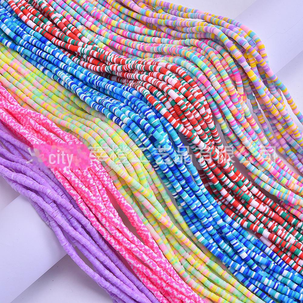 

4 мм цветные мягкие глиняные диски: Разделители для браслетов, ожерелий и ювелирных аксессуаров ручной работы. Style 8