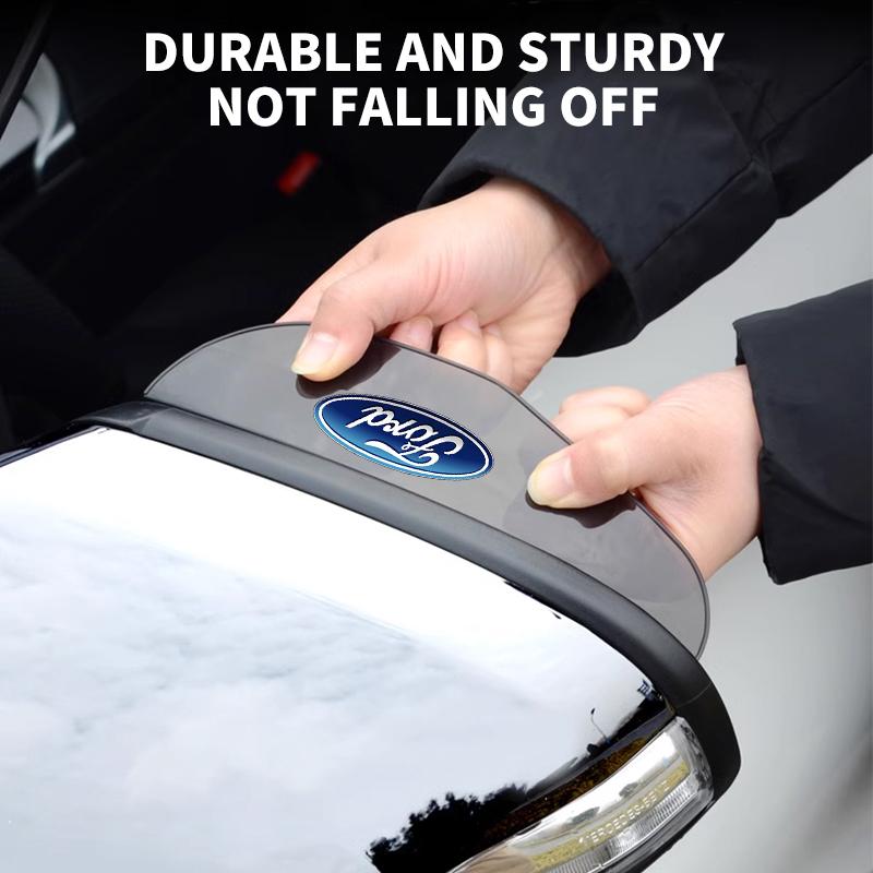 2pcs PVC Car Rearview Rain Eyebrow Transparent Stickers for Ford focus Fiesta EcoSport ESCORT ranger fusion mondeo Mustang