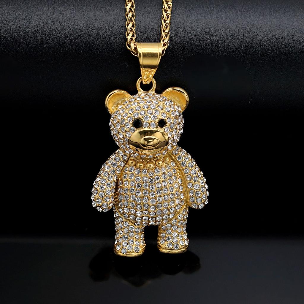 Pendant New Hip Hop Fashion Jewelry Animal Cute Bear Pendant Necklace