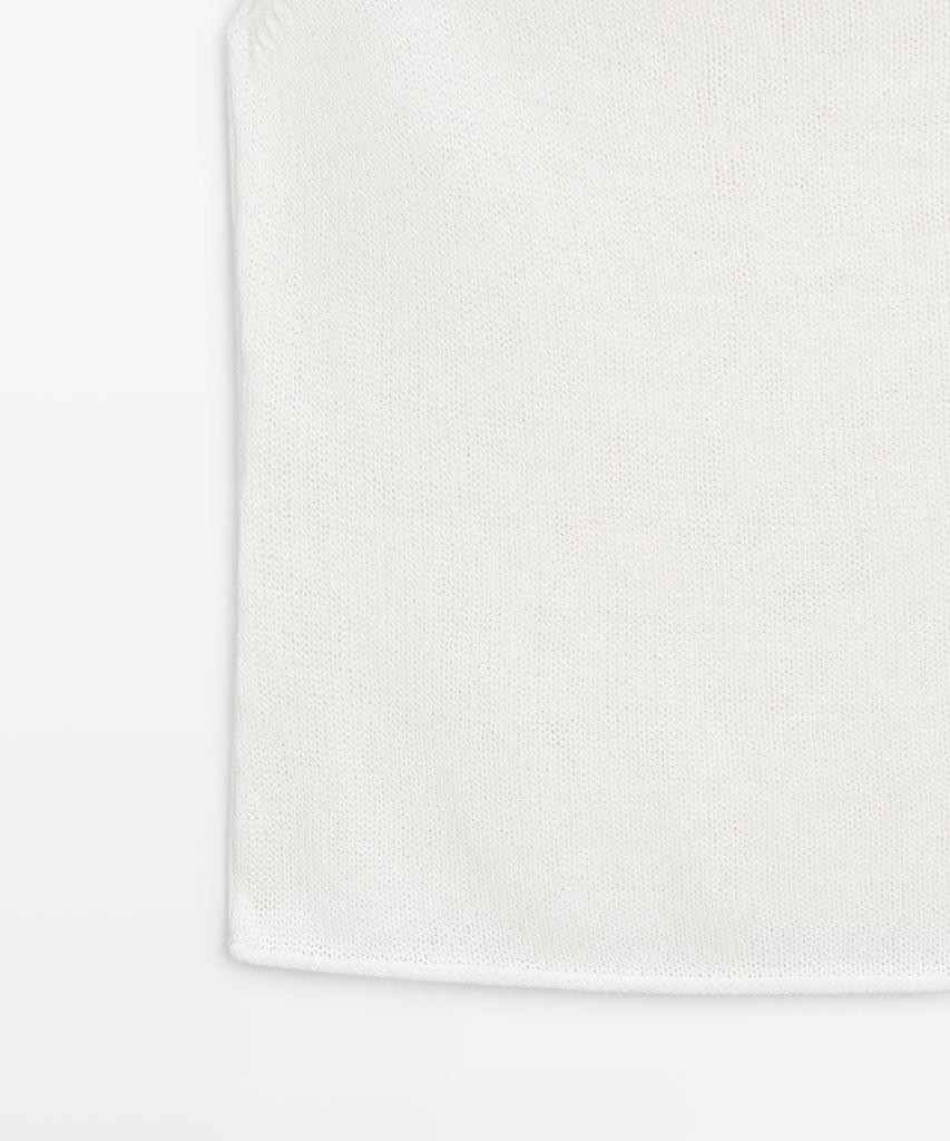 Masimodutti Ribbed Strapless Knit Top