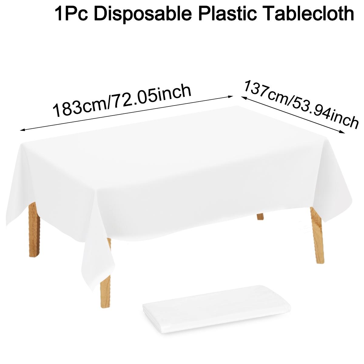 

183 137cm Solid White Tablecloth Disposable Plastic Table Covers for Birthday Party Wedding Decoration Home Dinning Table Decor