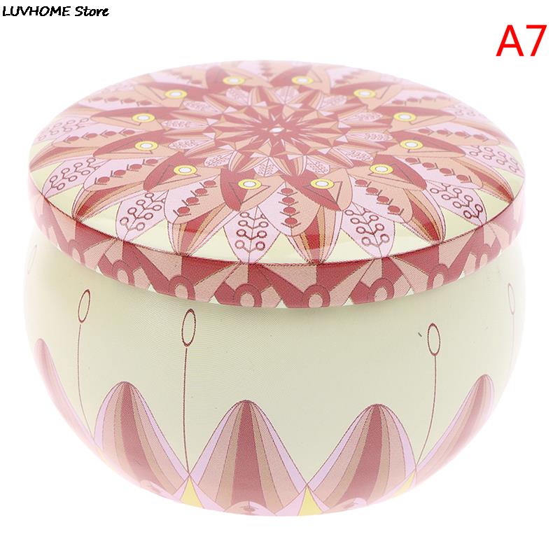 Retro Luxury Candle Jars Holder Storage Case Empty Tin Box Round Container with Lid Small Diy Candle Making Wedding Sweet Gifts