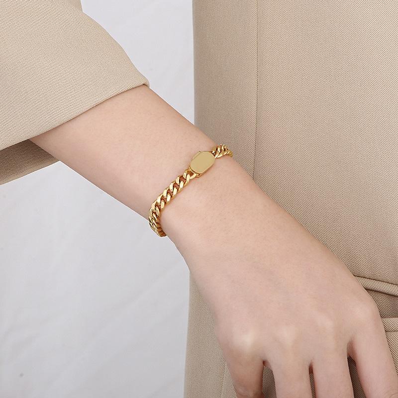 6/8/11mm Hip Hop Gold Color Multi Size Curb Cuban Chain Necklace Bracelet Men Women Stainless Steel Jewelry Thick Best Gift