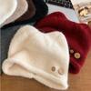 Windproof Pull-On Beanie Thick Warm Cold Weather Cap Casual Knit Beanie Hat  for Women