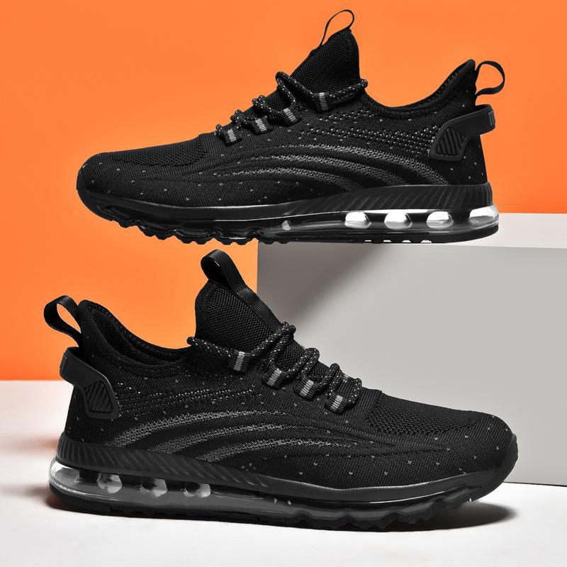 Full palm air cushion casual shoes men's shoes foreign trade large size 47 48 shoes sports running shoes flying woven surface trendy shoes men