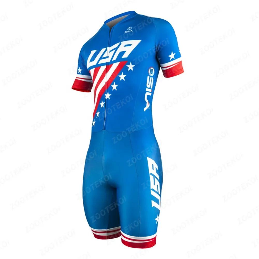 Sila Męska Koszulka Rowerowa Triathlon Sportowy Garnitur Tri Ciclismo Hulajnoga Wrotki Łyżwiarstwo Szybkie Letni Rower MTB Zespół Ubrania Wyścigowe