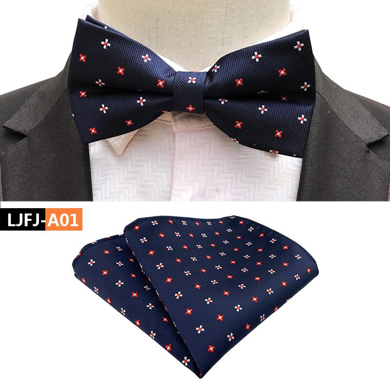 Set de papion cu buzunar și prosop la modă, papion de nuntă pentru mire și cavaler de onoare