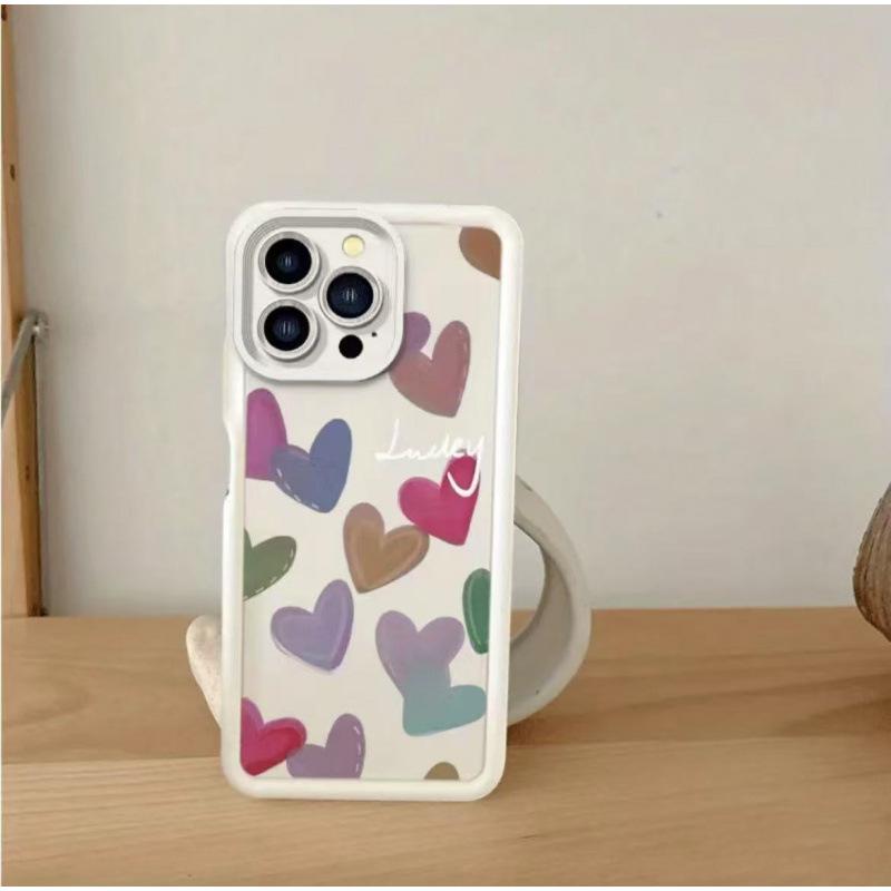 Multi-Hearts iPhone 16 Pro Case, Compatible with iPhone 15, 14 Pro Max, 13, and New 12 - Japanese/Korean Design