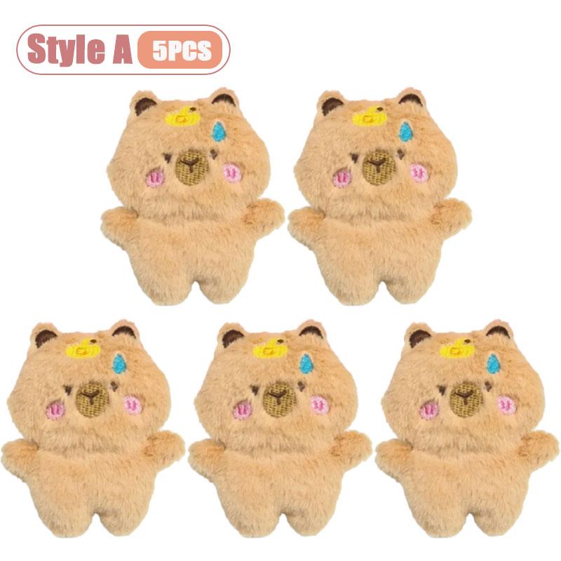 1-10PCS Capybara Plush Keychain Cute Animal Plushie Doll Outfits Bag Charm Keyring Pendant Backpack Accessory