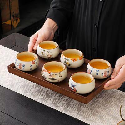 Master Cup Ru Kiln Personal Single Cup Ceramic Tea Tasting Cup Kung Fu Tea Set Tea Drinking Cup High-End Tea Cup Special For Tea Bowl