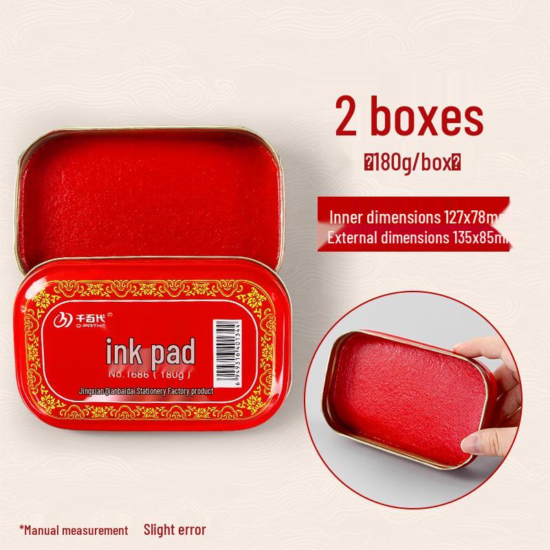 Vintage Red Inkpad with Indonesian Oil for Stamping Seals and Fingerprints