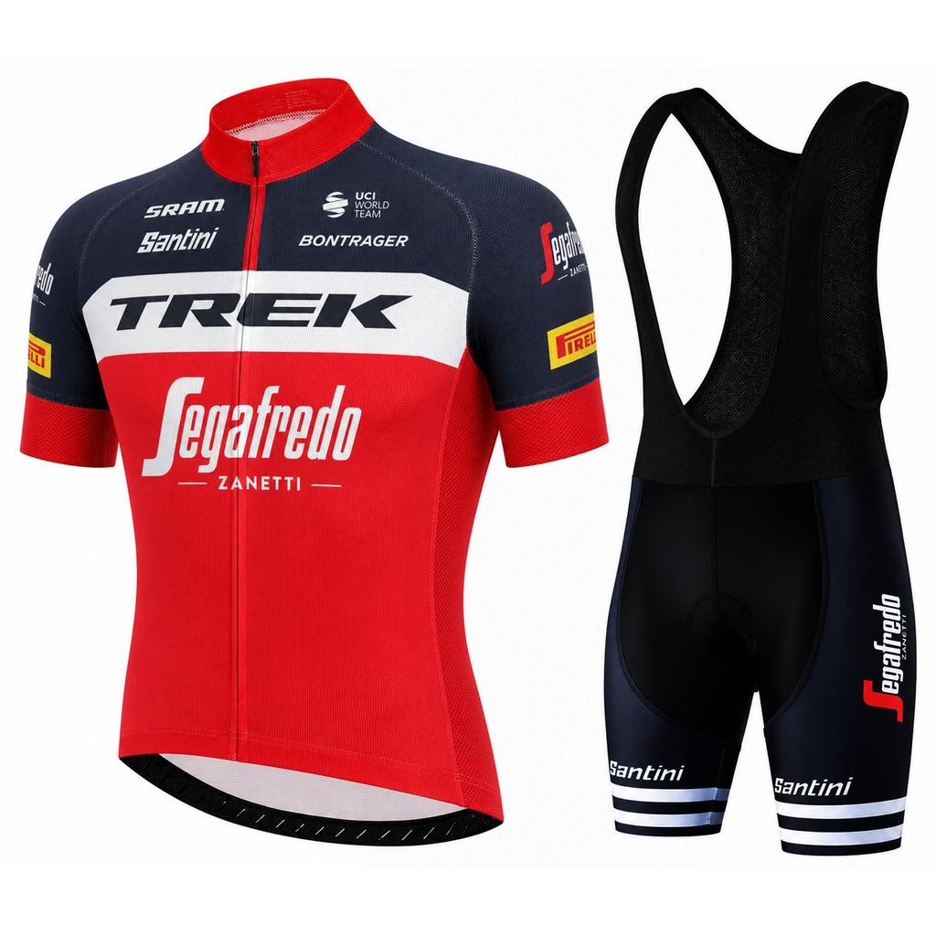 Short Sleeve Cycling Suit Men's Strap Cycling Pants Sweat-absorbing and Breathable Cycling Suit