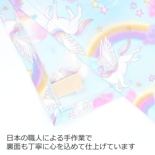 Miwaki Fabric Placemats for Girls, Elementary School Students, Set of 2, Simple Design with Name Tags, Blue and Purple Motifs, Ribbon, Polka Dots, PU