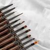 9 Pcs French Stripe Nail Art Liner Brush Set 3D Tips Line Stripes Diy Drawing Pen Uv Gel Brushes Painting Pen Manicure Tools