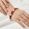 Enamel Chinese Flower Bangle Cherry Blossom Women's Hand Bracelet  Jewelry Gifts