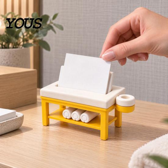 Miniature Spa Furniture Mini Massage Table Business Card Holder, Creative Organizer with U-shaped Headrest Therapy Room Decoration And Towel, Display