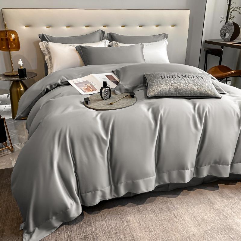 Set de patru piese din bumbac cu capse lungi, 100 de conturi