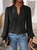 2025 Women's Fashion Lace V-Neck Long Sleeve Blouse