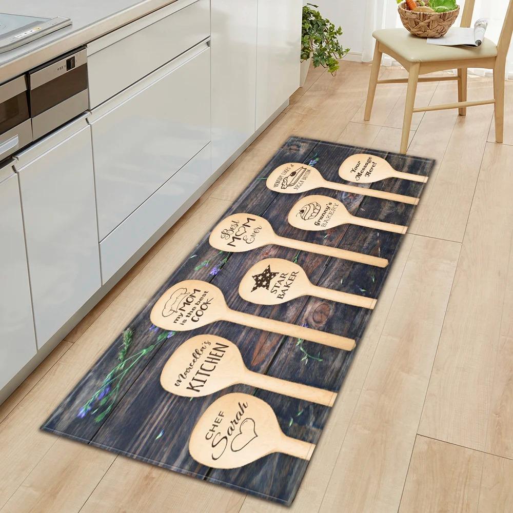 Tableware Pattern Home Kitchen Floor Mat Door Decoration Floor Mat