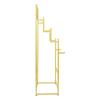 Carpet Display Rack Floor Standing, 4-Tier Golden Metal Rug Display Stand with Stepped Design, 100 lbs Capacity for Mats Scarves Belts Retail Store