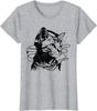 Cat In Headphones Funny Cat Vintage Funny Cat Tshirt Graphic T Shirts Oversized T Shirt Cotton Four Seasons Daily Tees Casual