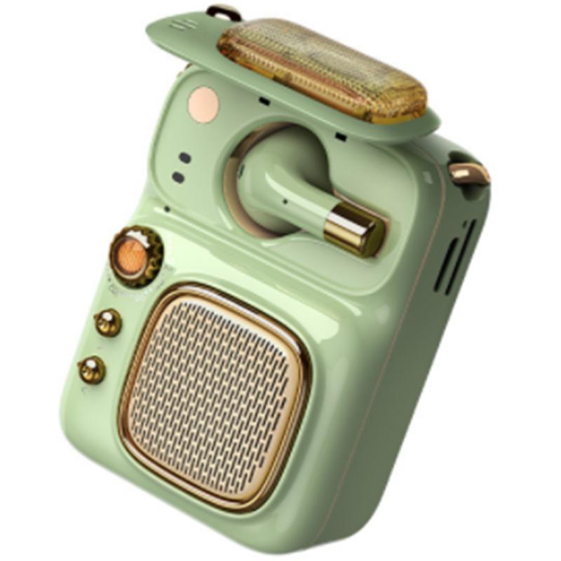 

Remax M59 Retro Bluetooth-совместимый динамик 5.0 с наушниками 4 в 1 Mini Audio FM Radio Card Mp3