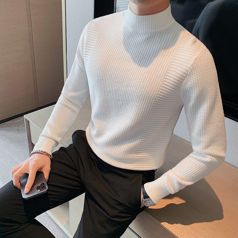 Zhongling Men s Trendy Knit Sweater - 2026 Autumn/Winter Collection M белый