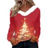 Long Sleeve Shirts For Women Cute Tops Christmas Prints Tees Blouses Casual Plus Size Basic Tops Pullover