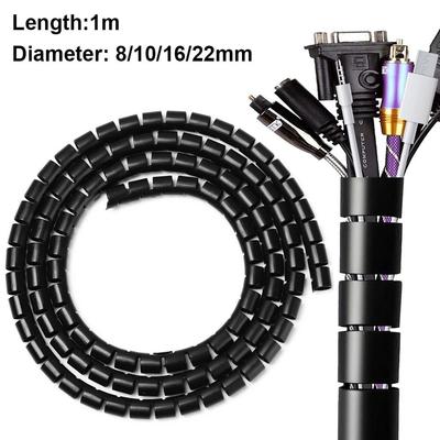 8/10/16/22mm Cable Sleeve Cover Spiral Tube Line Organizer New Wrap Winding Cable