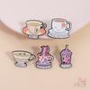 5Pcs/Set Funny Tea Slangs Brooches - Doodle Enamel Backpack Button Pins Badges