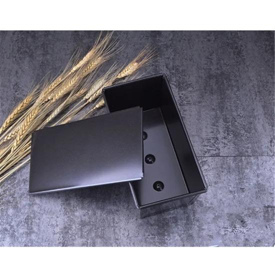 Black Non-Stick Bread Loaf Meatloaf Pan Box With Lid Iron Toast Mold Kitchen Bakeware Bread Loaf Pate Toast Cakes Baking Tool