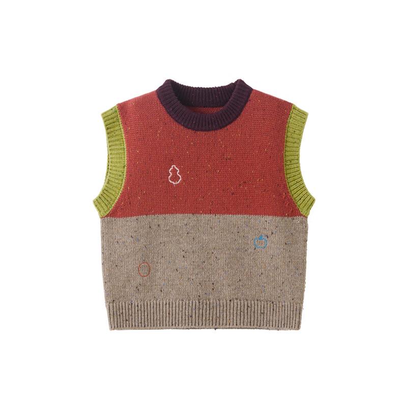 Papa Kids Retro Colorblock Wool Blend Vest