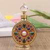 1Pc 12Ml Vintage Luxury Rhinestones Glass Perfume Bottle Essential Oil Bottle Storage Bottle Portable Cosmetic Empty Vials