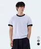 Yosemiti Striped Color Block Roll-Up Ringer Crop Short Sleeve Tee 3 Colors Yt-3Y27
